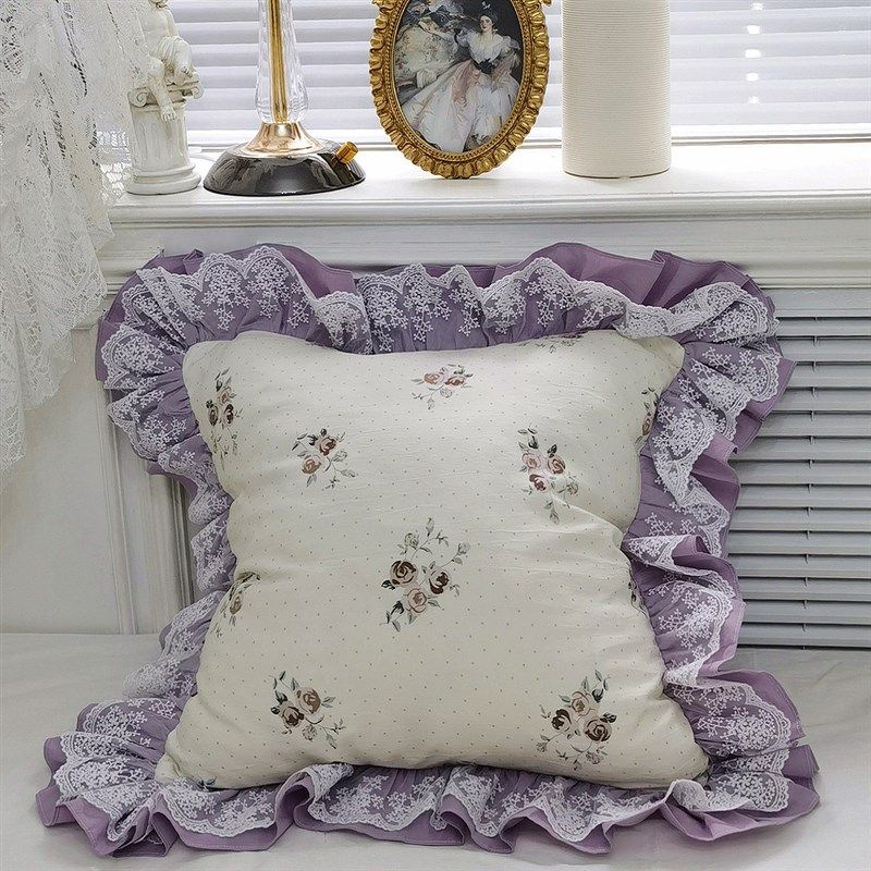 法式韩式公主田园碎花蕾丝全棉纯棉抱枕套抱枕S靠枕靠枕套不含芯