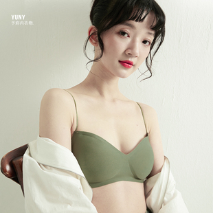 无痕内衣女小胸聚拢无钢圈细肩带美背软支撑平胸不空杯专用文胸罩