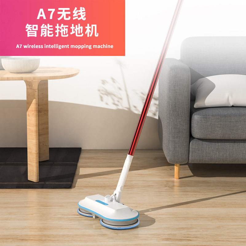 电动智能拖把自动旋转清洗双头托盘加厚拖布全防水家用拖地机