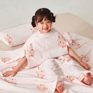 儿童夏凉被纯棉全棉可机洗空调被春夏季薄K款婴儿宝宝睡袋防踢被