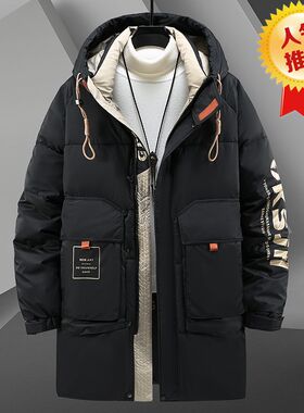 新款冬季特大码棉衣男中长款宽松羽绒棉服加肥加大加Y厚胖子潮棉