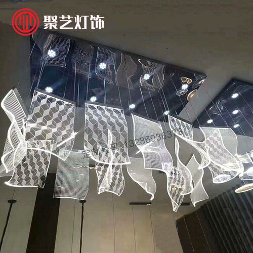 亚克力吊灯艺术吊线灯餐厅灯所I接待大厅区售P楼部洽谈会灯具店铺