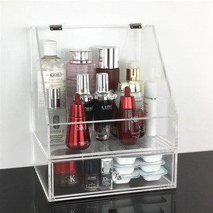 化妆品收纳盒小号梯形配抽屉式收纳盒多款式亚克力收纳盒防尘
