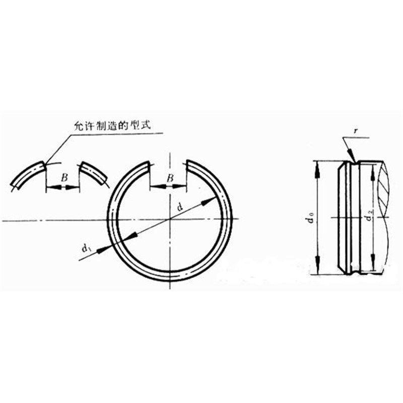 304不锈钢挡h圈止动n环C型卡簧圆线经1.5毫米轴用孔内弹簧订做非