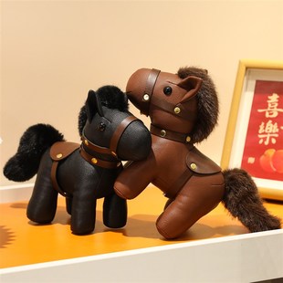 2026可爱仿真马年毛绒玩具皮艺马仔小马公仔摆件玩偶生肖礼品订制