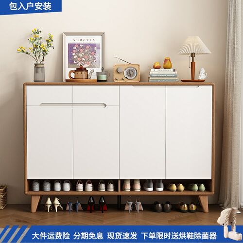实木鞋柜家用门口入户玄关隔断收纳储物柜过道门厅走廊大容量鞋橱