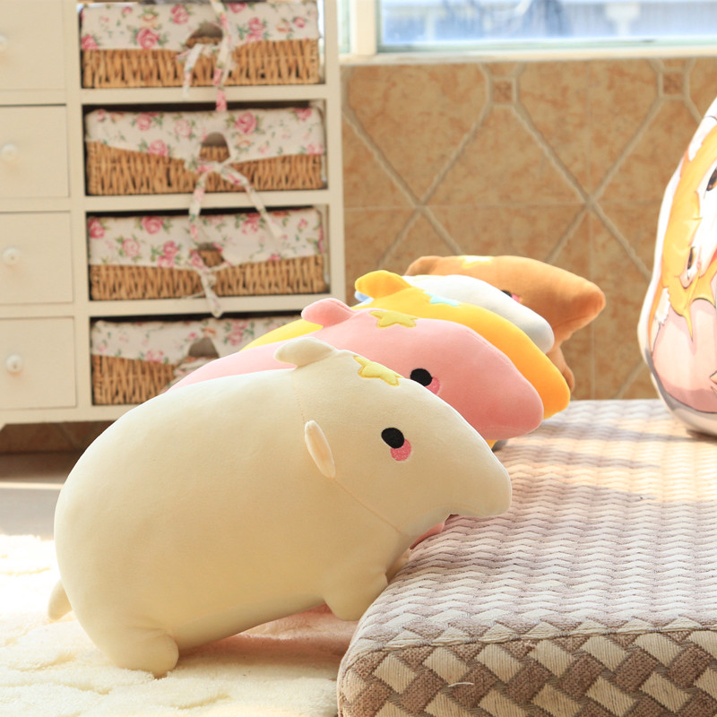 动漫二次元卡通食梦貘可爱抱着软体毛绒玩具床上睡觉公仔玩偶抱枕