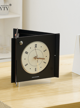 TEBO北欧风创意摆台式家用钟表座钟客厅大时钟桌面摆件装饰品