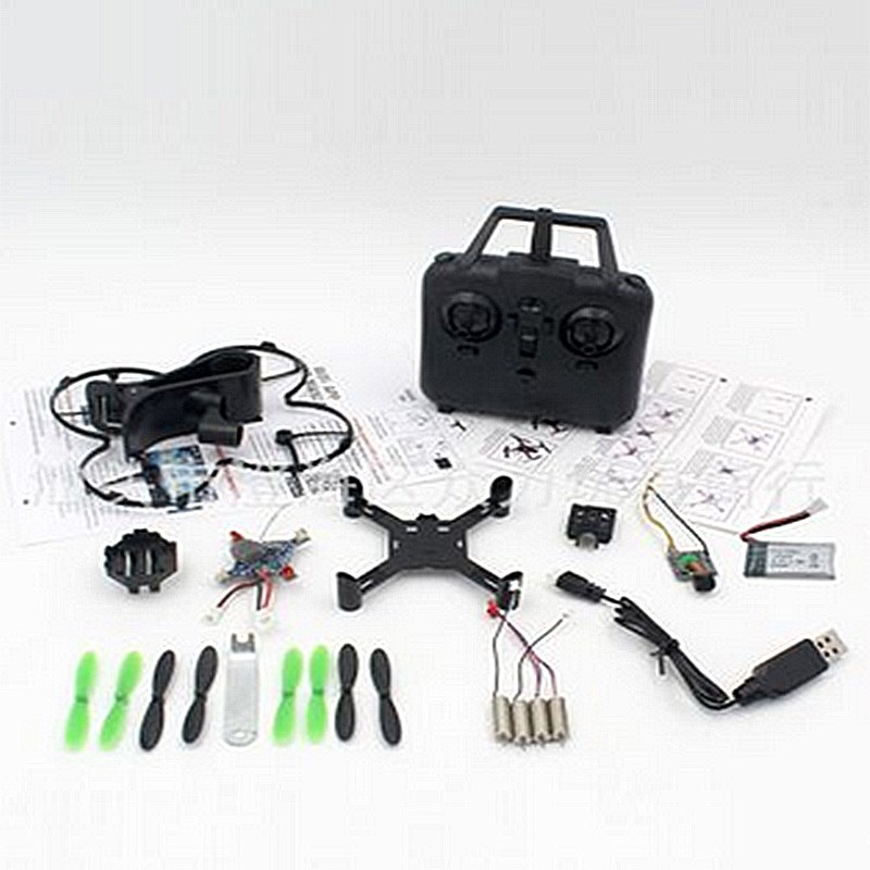 迷你拼装无人机四轴飞行器遥控飞机电池机架创意培训上课DIY教具