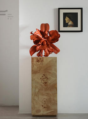 形上3D立体花朵雕塑装饰品摆件酒店服装店高级感法式玄关艺术品