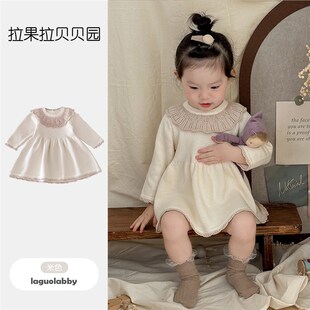 女宝宝衣服秋冬款针织连衣裙婴幼儿春秋装新款公主裙子洋气外出服