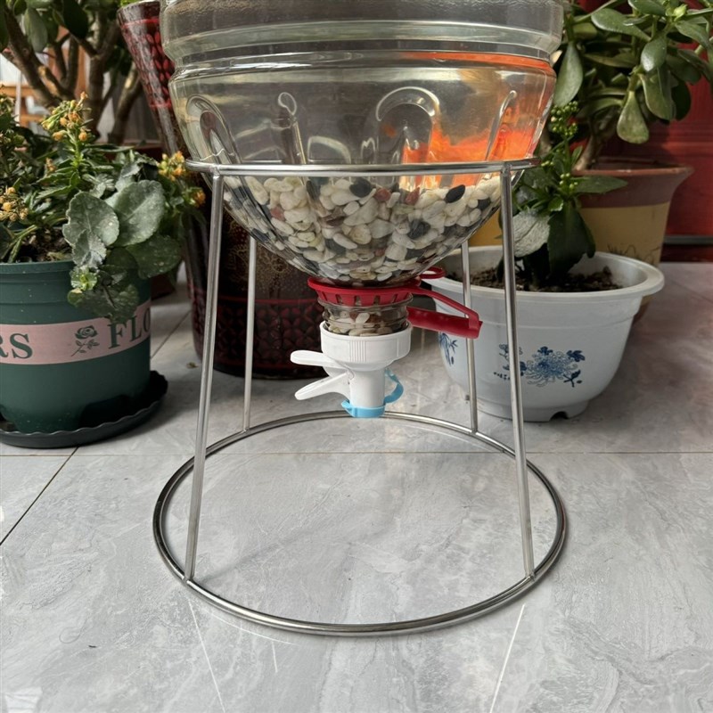 矿泉水养鱼换水加粗不锈钢支架倒置Q通用架自制鱼缸