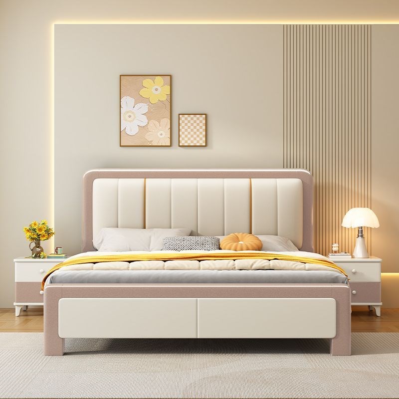 德系工艺现代简约卧室全实木床白色1.5米J简约主卧轻奢双人床1.8