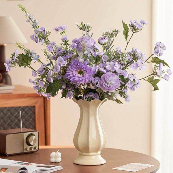 北欧简约奶油陶瓷花瓶书房餐厅客厅装饰花插现代居家桌面花器摆件,家居饰品,花瓶,淘宝优惠券,粉丝福利购,淘宝优惠卷