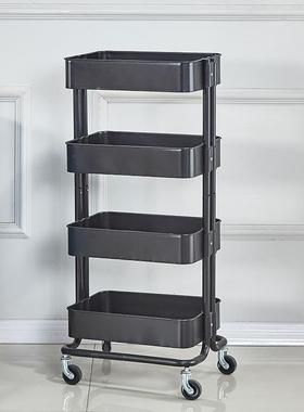 OMR四层手推地车厨房置带物轮移动落收纳架架子