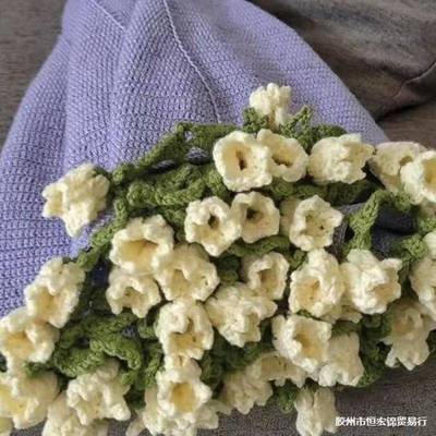毛线团料包铃兰花朵成材12345678品花毯毯花玫瑰束毯子毛手工编织