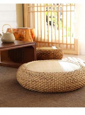 藤编客编家用上地厅坐垫加厚圆形榻榻sS3p2E7r米日佛式拜坐墩打坐