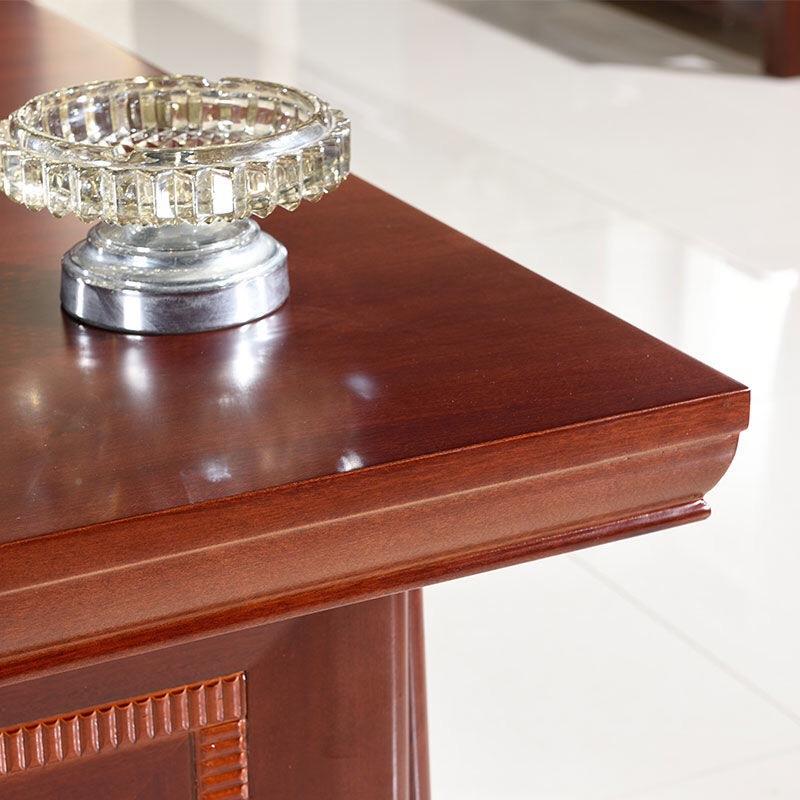 漆老板桌班台实木贴皮总裁桌简约经理办主油管公A916618桌椅组合