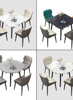 L岩板正方形家20220617型用小户圆餐桌简约大理石阳台接待洽子谈I