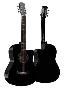 39寸民谣a吉他git初r学者成QD-H39D人圆角木吉他jita乐器厂u家直