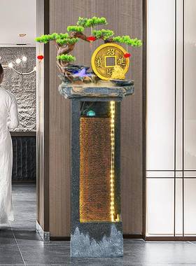 流水生财摆件3001视循环水客泉玄关电柜厅旁喷水景家居装饰品开业