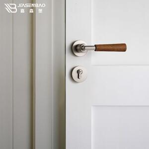 嘉森中古风卧堡室门锁家用间室内把手门胡桃810-106木复古磁吸房