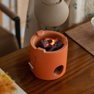 副榜煮茶炭炉炭火煮茶红泥小火炉一体工夫茶砂铫煮水壶电陶炉套装