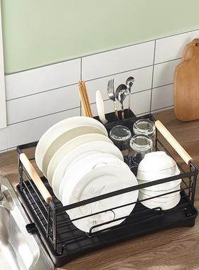 家直厨房钢木厂结不锈XZ-20007钢销水槽碗碟架沥水架餐具沥水碗合