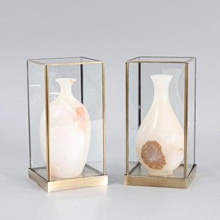 YH99中式玄创天然意架云石花瓶装饰摆件客厅电视柜关书柜博古酒柜