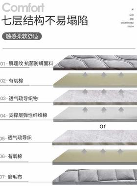 定宿叠制加厚床垫软垫家用榻榻米可折床褥垫子舍被褥铺底F96TM55T