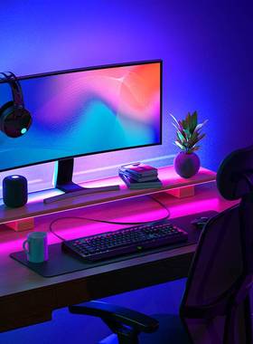 ?电脑rgb装饰氛围灯带电竞房桌面显示器背景灯智能七彩追光led