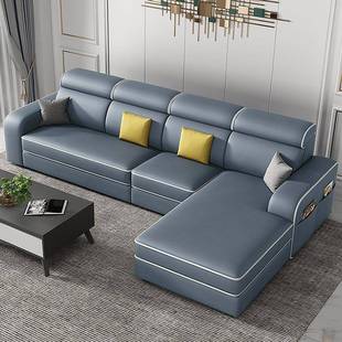 简布艺沙发厅2502年新款 可拆洗乳胶小户型科技布约现86575代深灰