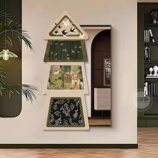 中古风玄关卧室装 全身子画法式 饰拉画镜隐推形穿衣 暗藏式 TBJ2505