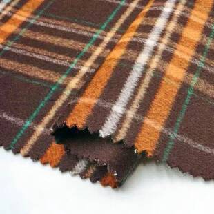 复古条纹格子毛呢面料80羊毛天丝混纺双面羊绒面料秋冬粗纺大衣呢