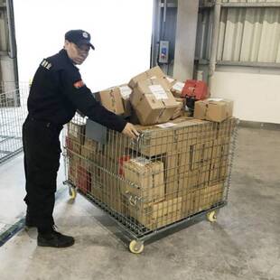 仓储笼快递分拣笼分拣车可折叠仓储笼含轮仓储笼铁框线网笼车