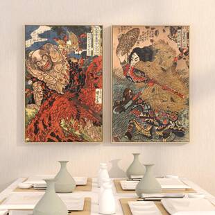 歌川国芳 水浒日式风格玄关客厅装饰画餐厅挂画日料店居酒屋壁画