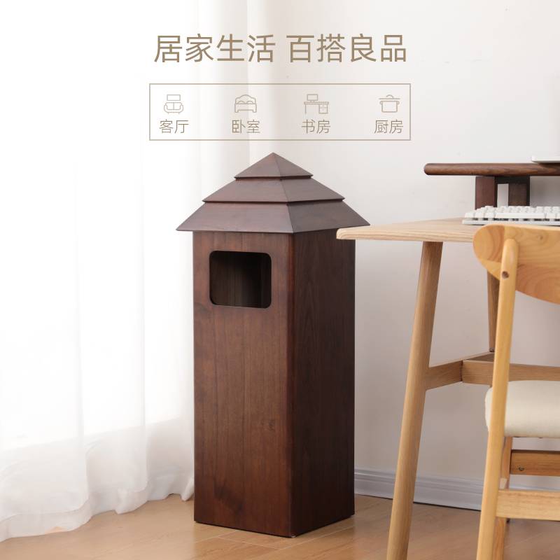 J6DA实木户外垃圾桶大号商用公园景区垃圾箱小区环卫大容量庭院收