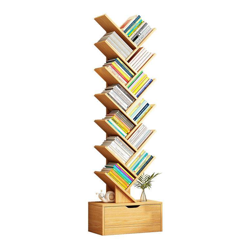 树形书架落地置物架客厅墙角简易小书柜一体靠墙可移动储物柜收纳