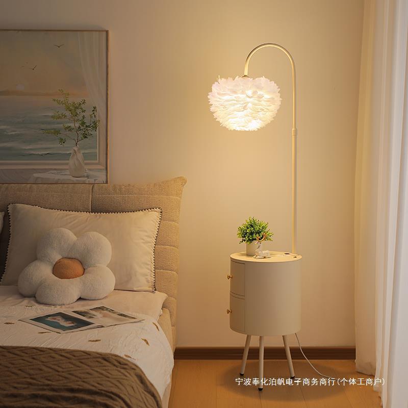 床头柜现代简约小型超窄置物架轻奢感智能儿童极窄圆形床边柜