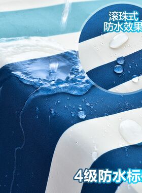 涤纶浴帘加厚防水防霉浴室帘子酒店浴帘蓝竖条纹简约大方