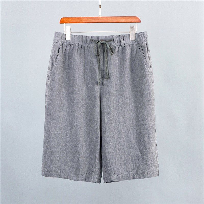 宽松加大码沙滩裤松紧休闲裤夏季薄款男士棉麻五分裤亚麻短裤中裤,男装,休闲裤,淘宝优惠券,粉丝福利购,淘宝优惠卷