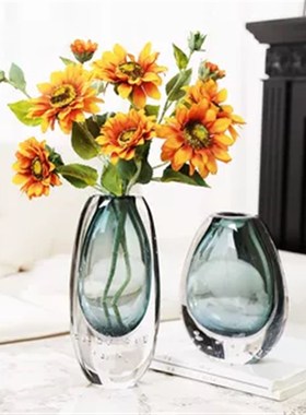 轻奢艺术气泡琉璃花瓶高级感花器摆件客厅插花餐桌花器茶几装饰品