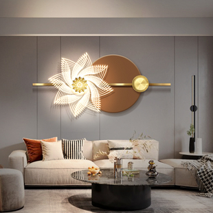 客厅立体发光装 饰画花卉沙发背景墙led氛围灯壁画高级感轻奢挂画