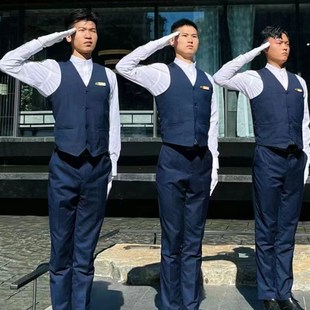 礼宾工装物业形象岗售楼部安保制服酒店门童服装马甲新中式衬衫立