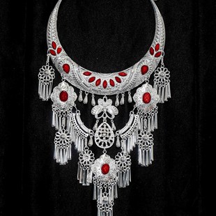 新款苗侗族少数民族特色手工银饰项圈演出配饰银饰苗疆项圈饰品民