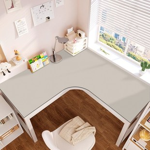 弧形l型转角拐角书桌桌垫办公室桌面保护垫皮革桌布防水防油免洗