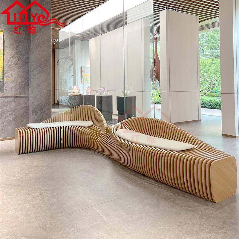实木切片异形长椅商场酒店民宿售楼处大厅别墅等候区坐凳弧形排椅,商业/办公家具,其它,淘宝优惠券,粉丝福利购,淘宝优惠卷