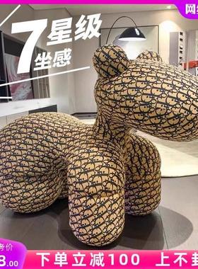 网红创意小马椅客厅摆件羊驼卡通动物坐凳椅子小马凳乔迁新居礼品