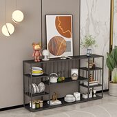 简约金属落地置物架客厅装 饰摆架隔断书架阳台花架花几餐厅餐边架