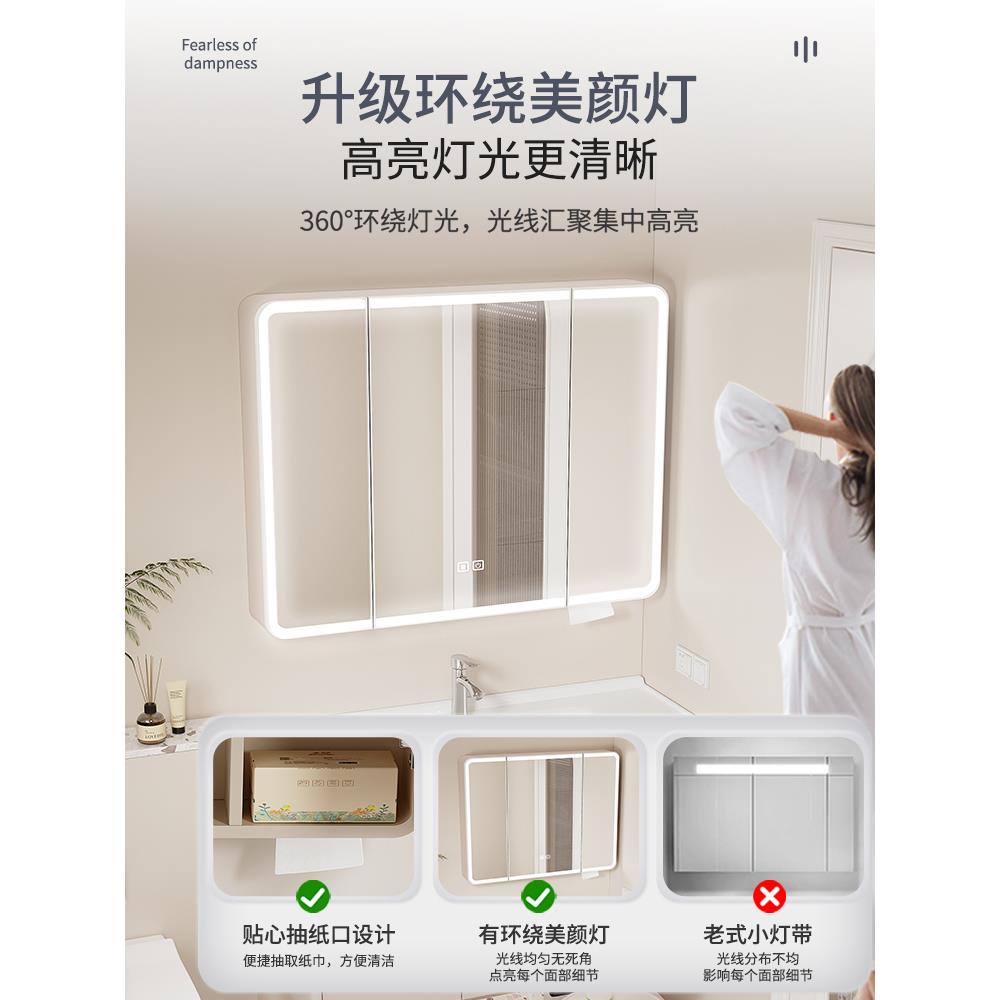 奶油风铝蜂窝浴室柜组合洗脸台盆柜卫生间洗漱台陶瓷一体盆洗手盆